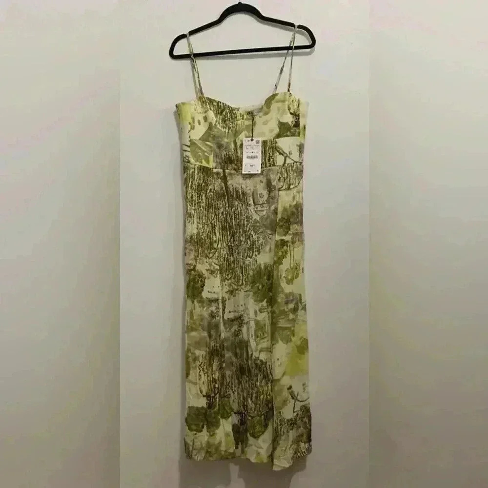 BNWT Zara Prinited MIDI Dress size L retail $79.90+tax - Picture 3 of 5